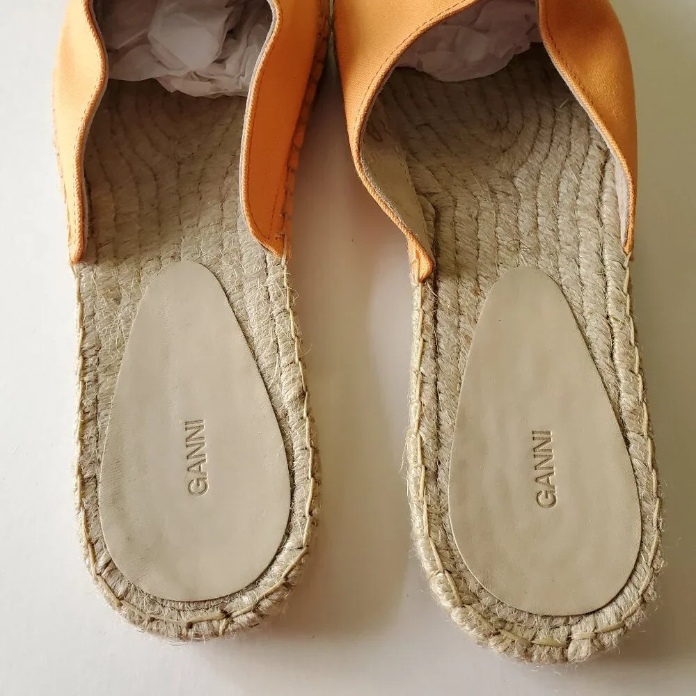 Ganni Embroidered Espadrille Slides